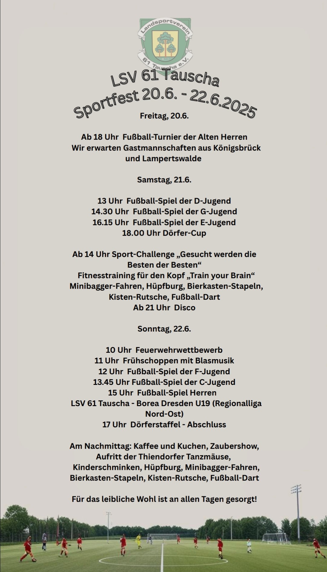 Sportfest 2025 Programm